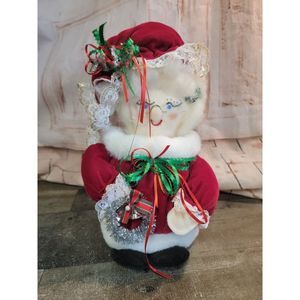 Plush mrs. Claus Xmas wreath Bell decor‎ figure